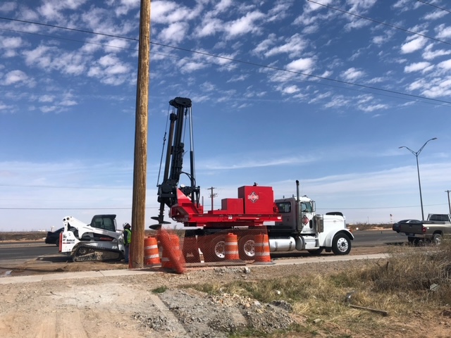 The Baby Drill, a low-clearance drill from MAIT, performing drilling services in El Paso.